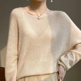 Women’s Soft Lightweight Raglan Knit Pullover Cashmere Silk Sweater