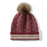 Pure cashmere pom pom hat for Women Winter Warm Cashmere Hat