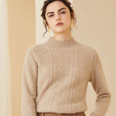 Warm Mock-Neck Cable Mock-Neck Cable Cashmere Sweater