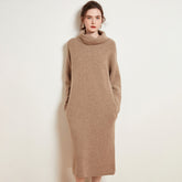 Women's Knit Oversized Long Turtleneck Sweater Dresses