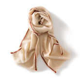 Soft Warm Winter Wrap with Contrast Trim Cashmere Scarf