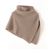 100% Cashmere Turtleneck Shawl Wraps Knitted Cloak Ribbed Poncho