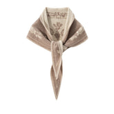 Floral Pattern Bandana Style 100% Cashmere Triangle Shawl Scarf