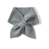 Ribbed Knit Neckerchief Soft 100% Cashmere Bow-Knot Neck Warmer