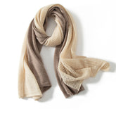 Soft Dual-Tone Wraps Cashmere Mesh Layered Scarves