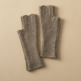 Pure Cashmere Knit Fingerless Mittens Gloves
