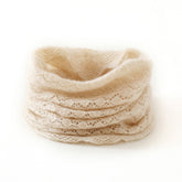Women's Cable 100% Cashmere Infinity Snood Scarf Lace Neck Cowl