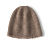 Soft Edge 100% Pure Cashmere Fringe Beanies Warm Hat