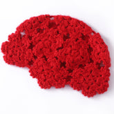 Cutout Floral Skull Cap Knit Beanie Cloche Crochet Hat