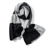 Soft Knit Wrap Cashmere Block-Stripe Scarf Unisex
