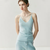 Women's Cashmere Lightweight V-Neck Knit Camisole Tank Top