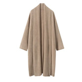 Women's Open-Front Cashmere Blend Long Relaxed Fit Cardigan