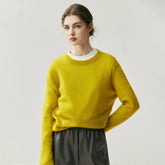 Women's Cashmere Crew Neck Lightweight Knit Pullover Sweater