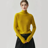 Women's Cashmere Silk Turtleneck Sweater Lightweight Knit Top