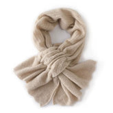 Soft Winter Wrap Cashmere Scarf with Scalloped Edges
