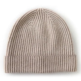 Unisex Ribbed Stripe Cashmere Cap Classic Foldover Striped Hat