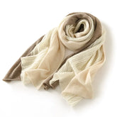 Pure Cashmere Colorblock Patchwork Jacquard Lace-Knit Scarf