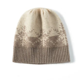 Jacquard Knitted Beanies Snowflake Winter Thick Warm Bonnet Cap