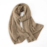 Women Cashmere Warm Long Shawl Lace Knit Head Pattern Scarf