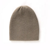 Winter Hat Pure Goat Cashmere Rib-Knit Beanie Hat For Women