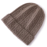 Women&Men Winter Hat Pure Cashmere Knitted Cable Beanie Bonnet