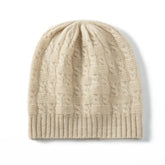 Classic Cable-Pattern Pure Cashmere Knitted Brimless Hat