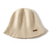 100% Pure Cashmere French Winter Warm Knitted Bucket Hat for Women