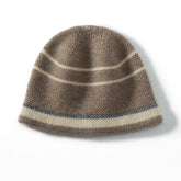 Soft Cashmere Stripes Jacquard Knitted Beanies Thick Winter Caps