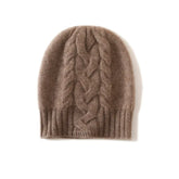 Cashmere Hat Warm Winter Knitted Twisted Flower Cap Beanies