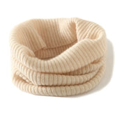 Ribbed Cashmere Gaiter Winter Outdoor Knitted Snood Neck Warmer