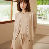 Women's 100% Cashmere Soft Knit Coat V Neck Button up Cardigan