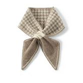 Houndstooth Pattern Cross Printed Knit Pure Cashmere Neck Scarf