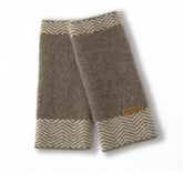 Unisex Chevron Border Cashmere Knit Fingerless Gloves