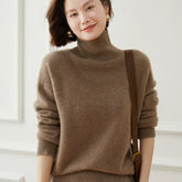 Casual Loose Turtleneck Pullover Cashmere Thick Mock Neck Sweater