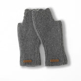 Cashmere Fingerless Mittens Ribbed Knit Wrist Warmers Gloves