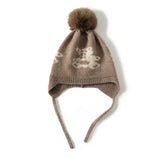 Kids’ Cashmere Knitted Fur Pom-Pom Cap Beanies Bonnet