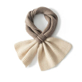 Contrast Color Neck Two-Tone Bow-Knot Pure Cashmere Scarf