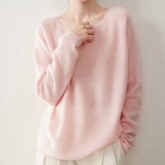 Women’s Soft Lightweight Boat Neck Knit Pullover Cashmere Wool Sweater