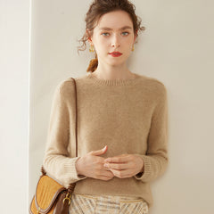Women’s Cashmere Crew Neck Knit Relaxed Fit Soft Warm Pullover Sweater
