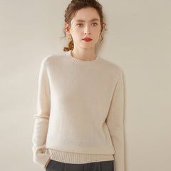 Women’s Cashmere Crew Neck Knit Relaxed Fit Soft Warm Pullover Sweater