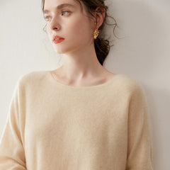 Women’s Soft Lightweight Boat Neck Knit Pullover Cashmere Wool Sweater