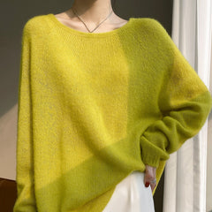Women’s Soft Lightweight Raglan Knit Pullover Cashmere Silk Sweater