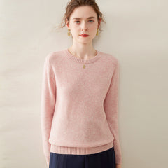 Women’s Cashmere Crew Neck Knit Relaxed Fit Soft Warm Pullover Sweater