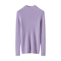 Warm Basic Slim Fit Lightweight Pullover Cashmere Fine Knit Mock Neck Sweater