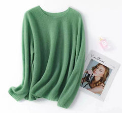 Women’s Soft Lightweight Raglan Knit Pullover Cashmere Silk Sweater