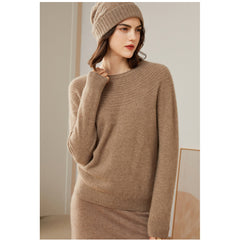 Soft Knit Lace-Yoke Sweater 100% Pure Cashmere Sweater