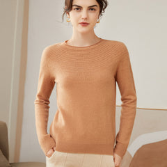 Soft Knit Lace-Yoke Sweater 100% Pure Cashmere Sweater