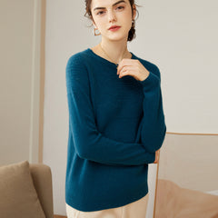 Soft Knit Lace-Yoke Sweater 100% Pure Cashmere Sweater