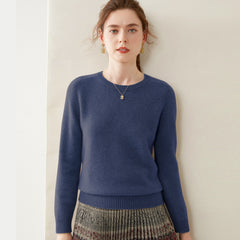 Women’s Cashmere Crew Neck Knit Relaxed Fit Soft Warm Pullover Sweater
