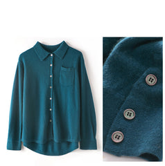 Women's Button-Up Knit with Pocket Cashmere Cardigan